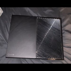 Black Xbox one with white controller and 11 games